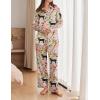 imageEkouaer Womens Satin Silky Pajama Set 2 Piece Print PJs Soft Loungewear Button Down Sleepwear with Elastic Waist Long PantsBblack Panther Seed