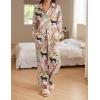 imageEkouaer Womens Satin Silky Pajama Set 2 Piece Print PJs Soft Loungewear Button Down Sleepwear with Elastic Waist Long PantsBblack Panther Seed