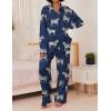 imageEkouaer Womens Satin Silky Pajama Set 2 Piece Print PJs Soft Loungewear Button Down Sleepwear with Elastic Waist Long PantsBblack Zebra