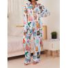 imageEkouaer Womens Satin Silky Pajama Set 2 Piece Print PJs Soft Loungewear Button Down Sleepwear with Elastic Waist Long PantsBblue Cat