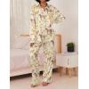 imageEkouaer Womens Satin Silky Pajama Set 2 Piece Print PJs Soft Loungewear Button Down Sleepwear with Elastic Waist Long PantsBchampagne Horse