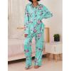 imageEkouaer Womens Satin Silky Pajama Set 2 Piece Print PJs Soft Loungewear Button Down Sleepwear with Elastic Waist Long PantsBlitter Pink Flower