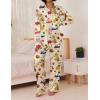 imageEkouaer Womens Satin Silky Pajama Set 2 Piece Print PJs Soft Loungewear Button Down Sleepwear with Elastic Waist Long PantsByellow Dog