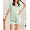imageEkouaer Womens Silk Satin Pajamas Set Button Down Short Sleeve Lounge Set 2 Piece Notch Collar Sleepwear Sets Soft Pjs SXXLLight Green