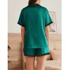 imageEkouaer Womens Silk Satin Pajamas Set Button Down Short Sleeve Lounge Set 2 Piece Notch Collar Sleepwear Sets Soft Pjs SXXLSea Green