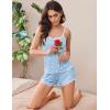 imageEkouaer 2 Pack Womens Cami Pajama Sets Cute Print Tank Top Pjs and Shorts Camisole Lounge SetBlue Starpink Heart
