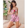 imageEkouaer 2 Pack Womens Cami Pajama Sets Cute Print Tank Top Pjs and Shorts Camisole Lounge SetPink Butterflyblack Cherry