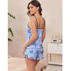 imageEkouaer 2 Pack Womens Cami Pajama Sets Cute Print Tank Top Pjs and Shorts Camisole Lounge SetPueple Butterflycandy Print