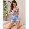 imageEkouaer 2 Pack Womens Cami Pajama Sets Cute Print Tank Top Pjs and Shorts Camisole Lounge SetPueple Butterflycandy Print