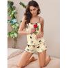 imageEkouaer 2 Pack Womens Cami Pajama Sets Cute Print Tank Top Pjs and Shorts Camisole Lounge SetYellow Butterflyflamingo