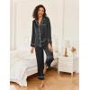 imageEkouaer Satin Pajama Set for Women Silky Sleepwear Long Sleeve Top and Pants Button Down Pjs Lounge SetBlack