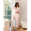 imageEkouaer Satin Pajama Set for Women Silky Sleepwear Long Sleeve Top and Pants Button Down Pjs Lounge SetChampagne