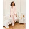 imageEkouaer Satin Pajama Set for Women Silky Sleepwear Long Sleeve Top and Pants Button Down Pjs Lounge SetChampagne