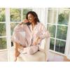 imageEkouaer Satin Pajama Set for Women Silky Sleepwear Long Sleeve Top and Pants Button Down Pjs Lounge SetChampagne