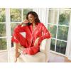 imageEkouaer Satin Pajama Set for Women Silky Sleepwear Long Sleeve Top and Pants Button Down Pjs Lounge SetRed