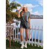 imageEkouaer Womens Pajama Sets Short Sleeve Lounge Sets 2 Piece Pjs Tops and Shorts Outfits Matching Loungewear with PocketsDark Grey