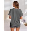 imageEkouaer Womens Pajama Sets Short Sleeve Lounge Sets 2 Piece Pjs Tops and Shorts Outfits Matching Loungewear with PocketsDark Grey