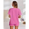 imageEkouaer Womens Pajama Sets Short Sleeve Lounge Sets 2 Piece Pjs Tops and Shorts Outfits Matching Loungewear with PocketsHot Pink