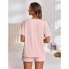imageEkouaer Womens Pajama Sets Short Sleeve Lounge Sets 2 Piece Pjs Tops and Shorts Outfits Matching Loungewear with PocketsLight Pink