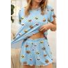 imageEkouaer Womens Pajamas 2 Piece Ribbed Knit Pjs Colorful Pattern Sleep Set Short Sleeve Pajamas Set Casual Lounge SetsCool Dogs