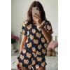 imageEkouaer Womens Pajamas 2 Piece Ribbed Knit Pjs Colorful Pattern Sleep Set Short Sleeve Pajamas Set Casual Lounge SetsHappy Puppy