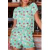 imageEkouaer Womens Pajamas 2 Piece Ribbed Knit Pjs Colorful Pattern Sleep Set Short Sleeve Pajamas Set Casual Lounge SetsMacarons