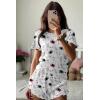 imageEkouaer Womens Pajamas 2 Piece Ribbed Knit Pjs Colorful Pattern Sleep Set Short Sleeve Pajamas Set Casual Lounge SetsPink Cats
