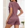 imageEkouaer Pajamas Sets for Women Ribbed Knit Sleepwear Set Soft Short Sleeve Pjs with Pockets Casual Lounge Sets with PocketsMulberry Purple