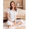 imageEkouaer Womens Capri Pajama Sets Floral Print Short Sleeve Sleepwear Top and Capri Pants 2 Piece Loungewear with PocketsBlight Grey