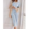 imageEkouaer Womens Capri Pajama Sets Floral Print Short Sleeve Sleepwear Top and Capri Pants 2 Piece Loungewear with PocketsBlue White Stars