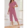 imageEkouaer Womens Capri Pajama Sets Floral Print Short Sleeve Sleepwear Top and Capri Pants 2 Piece Loungewear with PocketsLove Print