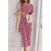 imageEkouaer Womens Capri Pajama Sets Floral Print Short Sleeve Sleepwear Top and Capri Pants 2 Piece Loungewear with PocketsLove Print