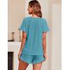 imageEkouaer Womens Pajama Set Ruffle Sleeves Top and Short Soft 2 Piece Loungewear SetBlue Green
