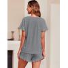 imageEkouaer Womens Pajama Set Ruffle Sleeves Top and Short Soft 2 Piece Loungewear SetGray