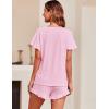 imageEkouaer Womens Pajama Set Ruffle Sleeves Top and Short Soft 2 Piece Loungewear SetIcy Pink