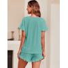 imageEkouaer Womens Pajama Set Ruffle Sleeves Top and Short Soft 2 Piece Loungewear SetMalachite Green