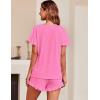 imageEkouaer Womens Pajama Set Ruffle Sleeves Top and Short Soft 2 Piece Loungewear SetPink Cosmos