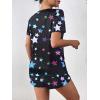 imageEkouaer Womens Pajama Sets Short Sleeve Pjs 2 Piece Top and Shorts Sleepwear Comfy Soft Lounge Sets with PocketsBlack Star