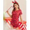 imageEkouaer Womens Pajama Sets Short Sleeve Pjs 2 Piece Top and Shorts Sleepwear Comfy Soft Lounge Sets with PocketsChristmas Red