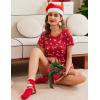 imageEkouaer Womens Pajama Sets Short Sleeve Pjs 2 Piece Top and Shorts Sleepwear Comfy Soft Lounge Sets with PocketsChristmas Red