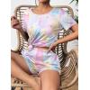imageEkouaer Womens Pajama Sets Short Sleeve Pjs 2 Piece Top and Shorts Sleepwear Comfy Soft Lounge Sets with PocketsColorful Print