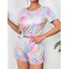 imageEkouaer Womens Pajama Sets Short Sleeve Pjs 2 Piece Top and Shorts Sleepwear Comfy Soft Lounge Sets with PocketsColorful Print