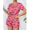 imageEkouaer Womens Pajama Sets Short Sleeve Pjs 2 Piece Top and Shorts Sleepwear Comfy Soft Lounge Sets with PocketsCrown