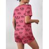 imageEkouaer Womens Pajama Sets Short Sleeve Pjs 2 Piece Top and Shorts Sleepwear Comfy Soft Lounge Sets with PocketsCrown