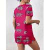 imageEkouaer Womens Pajama Sets Short Sleeve Pjs 2 Piece Top and Shorts Sleepwear Comfy Soft Lounge Sets with PocketsHot Pink Animal Print