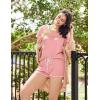 imageEkouaer Womens Pajama Sets Short Sleeve Pjs 2 Piece Top and Shorts Sleepwear Comfy Soft Lounge Sets with PocketsLight Pink