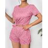 imageEkouaer Womens Pajama Sets Short Sleeve Pjs 2 Piece Top and Shorts Sleepwear Comfy Soft Lounge Sets with PocketsPink Dot