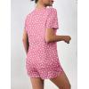 imageEkouaer Womens Pajama Sets Short Sleeve Pjs 2 Piece Top and Shorts Sleepwear Comfy Soft Lounge Sets with PocketsPink Dot
