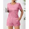 imageEkouaer Womens Pajama Sets Short Sleeve Pjs 2 Piece Top and Shorts Sleepwear Comfy Soft Lounge Sets with PocketsPink Dot