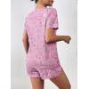 imageEkouaer Womens Pajama Sets Short Sleeve Pjs 2 Piece Top and Shorts Sleepwear Comfy Soft Lounge Sets with PocketsPink Floral Print
